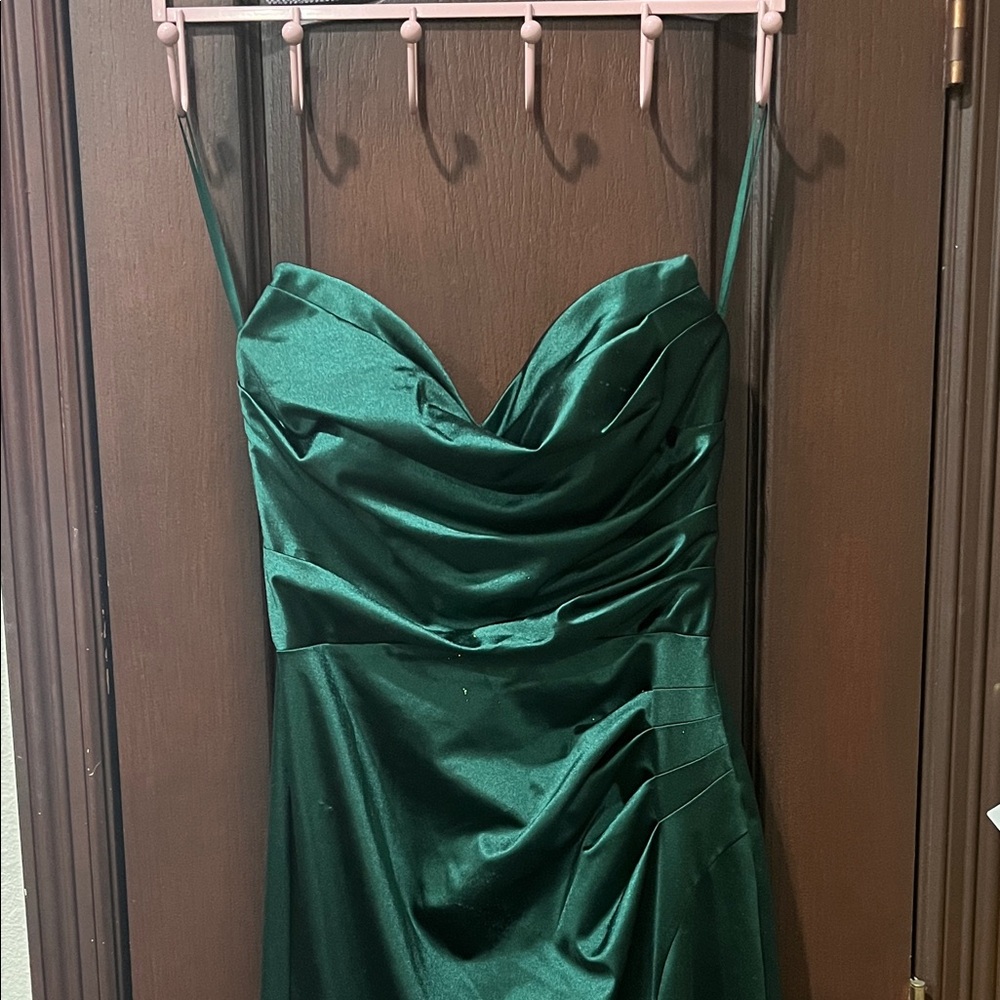 Elegant Green Satin Dress